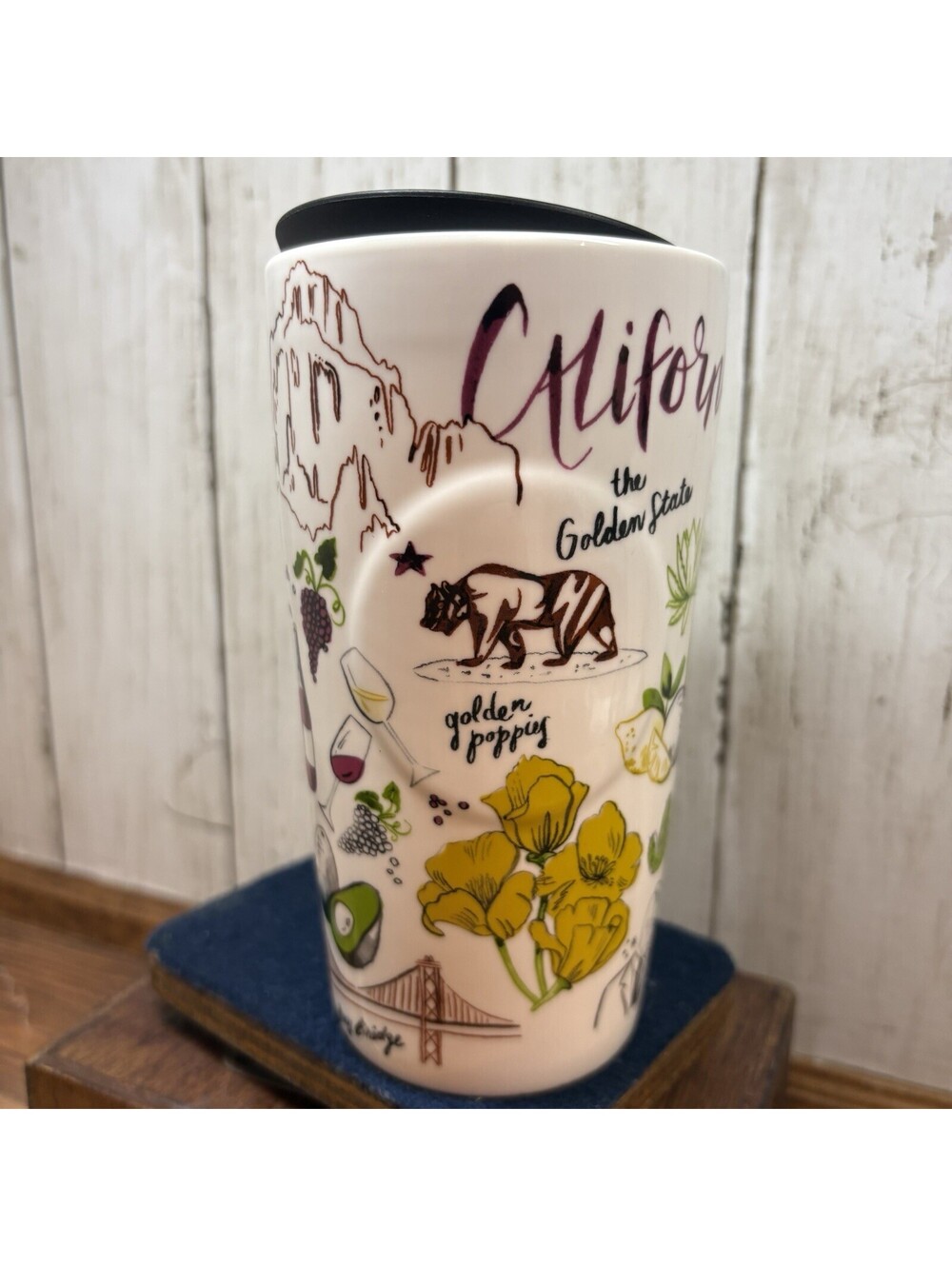 Starbucks California The Golden State 6" Tall Ceramic Tumbler 12oz 2021 NEW